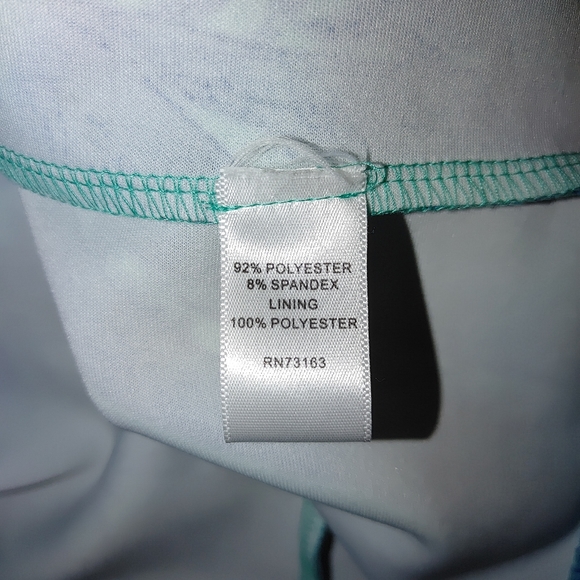 SPENSE TROPICAL PALM LEAF PRINT DRESS, BLUE/ GREEN 6 - Picture 8 of 8